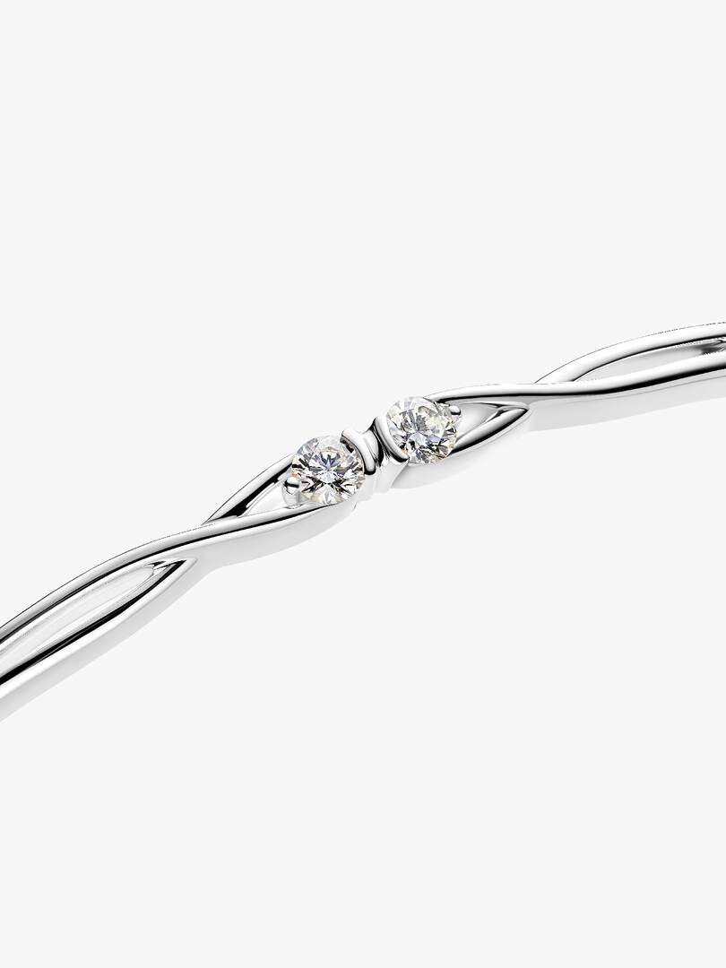 FINAL SALE - Pandora Infinite Sterling Silver Double-Facing Lab-grown Diamond Bangle 0.30 ct TW, Sterling silver