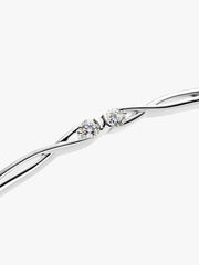 FINAL SALE - Pandora Infinite Sterling Silver Double-Facing Lab-grown Diamond Bangle 0.30 ct TW, Sterling silver