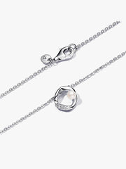Organically Shaped Pavé Circle & Treated Freshwater Cultured Pearl Collier Necklace Sterling silver