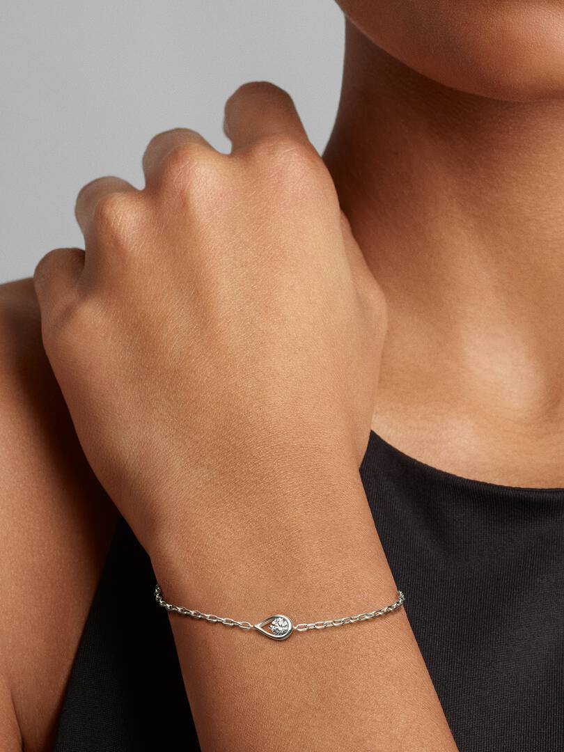 FINAL SALE - Pandora Infinite Sterling Silver Lab-grown Diamond Chain Bracelet 0.25 ct TW, Sterling silver