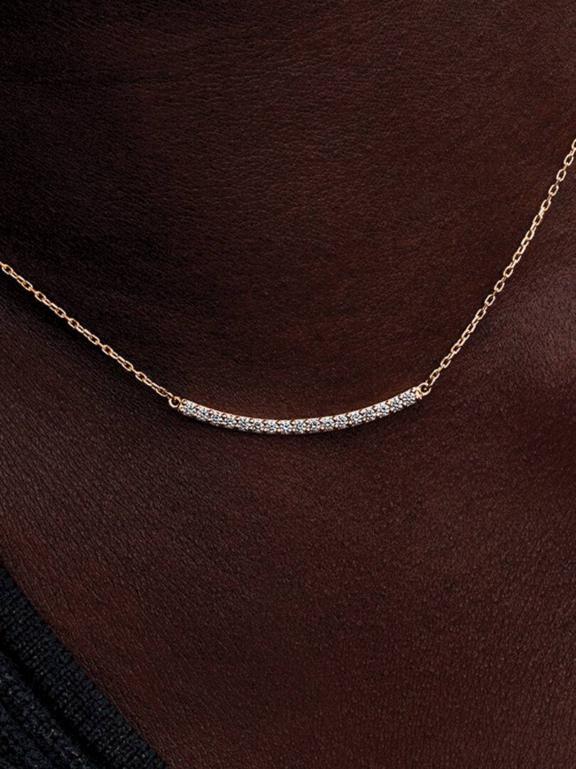 Pandora Era 14k Gold Lab-grown Diamond Pavé Bar Necklace 0.26 ct TW, 14k gold
