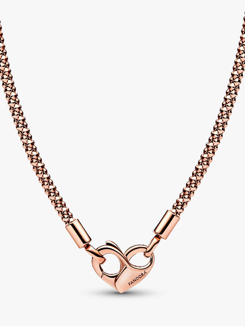 Pandora Moments Studded Chain Necklace 14k rose gold plating