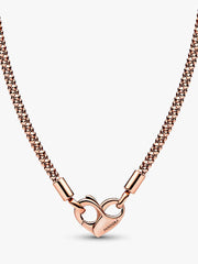 Pandora Moments Studded Chain Necklace 14k rose gold plating