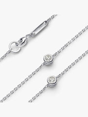 FINAL SALE - Pandora Era Bezel Sterling Silver Lab-grown Diamond Station Necklace 0.30 ct TW, Sterling silver
