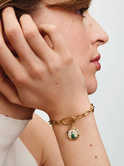 Scarab Beetle Medallion Charm 14k gold plating