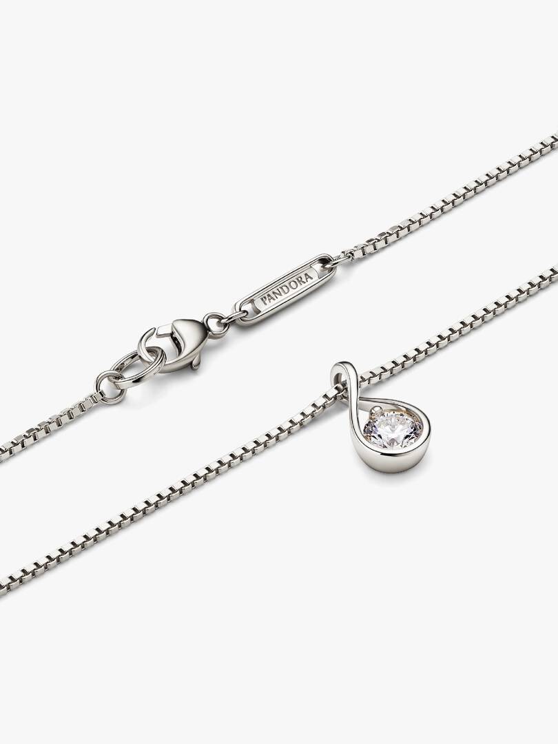 FINAL SALE - Pandora Infinite 14k White Gold Lab-grown Diamond Pendant Necklace 0.25 ct TW, 14k white gold