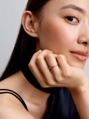 Sparkling Red Heart Ring 14k gold plating