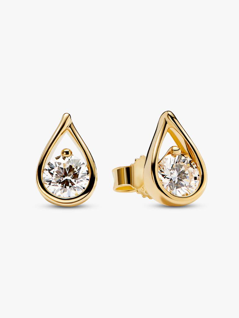 FINAL SALE - Pandora Infinite 14k Gold Lab-grown Diamond Earrings 1.00 ct TW, 14k gold