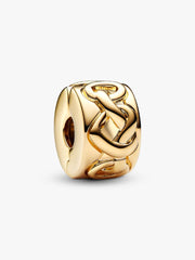 Knotted Hearts Clip Charm 14k gold plating