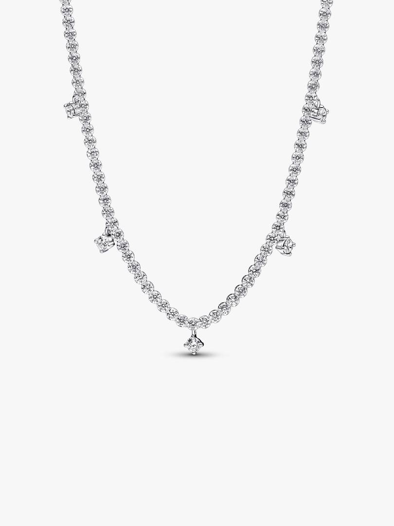 FINAL SALE - Sparkling Drop Collier Necklace Sterling silver