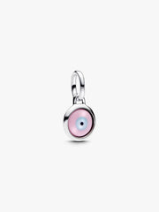 Engravable Evil Eye Murano Glass Mini Dangle Charm Sterling silver