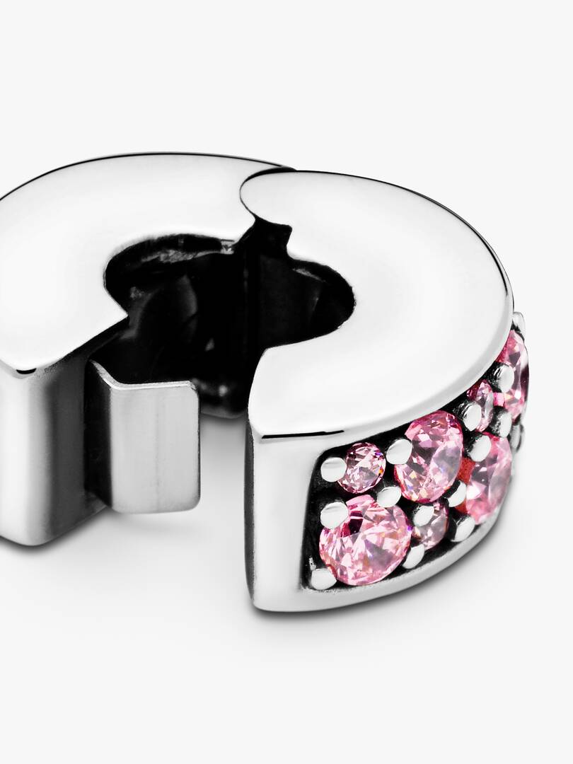 Pink Pavé Clip Charm Sterling silver