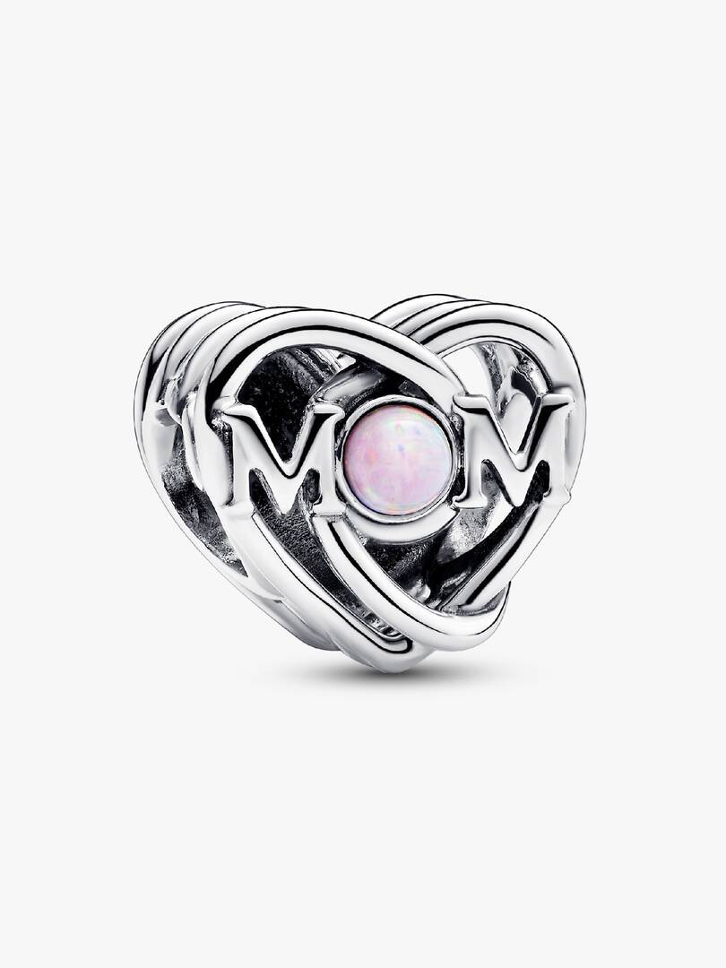 FINAL SALE - Openwork Mom & Heart Charm Sterling silver