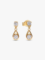 FINAL SALE - Pandora Infinite 14k Gold Double Lab-grown Diamond Drop Earrings 0.50 ct TW, 14k gold