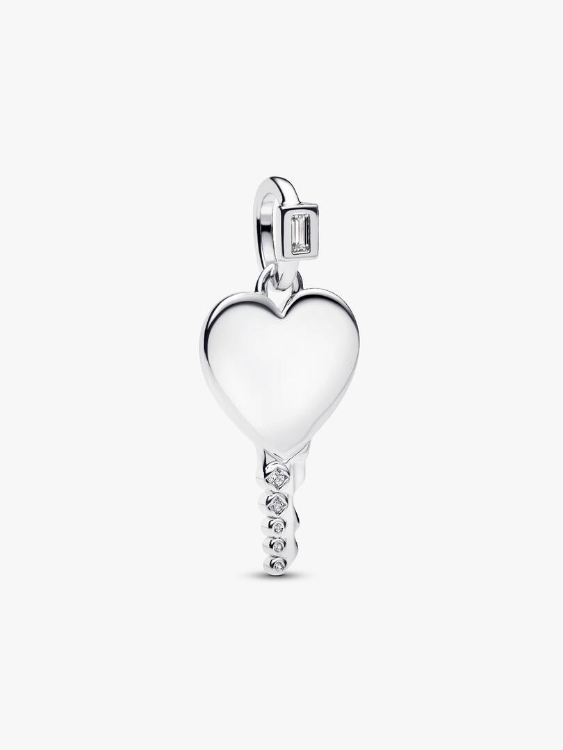 Engravable Heart Key Pendant Sterling silver