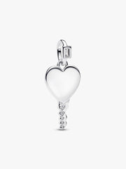 Engravable Heart Key Pendant Sterling silver