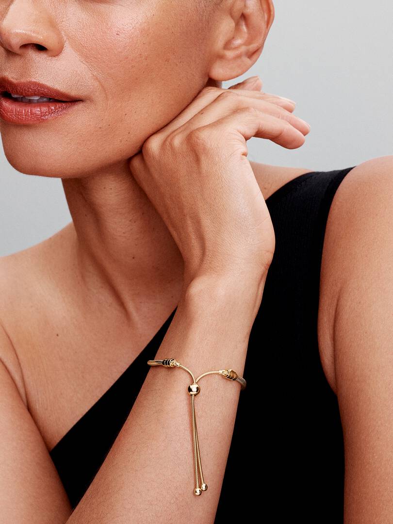 Snake Chain Slider Bracelet 14k gold plating