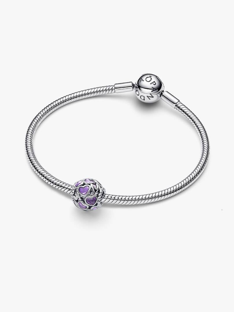 Openwork Hearts Mom Charm Sterling silver