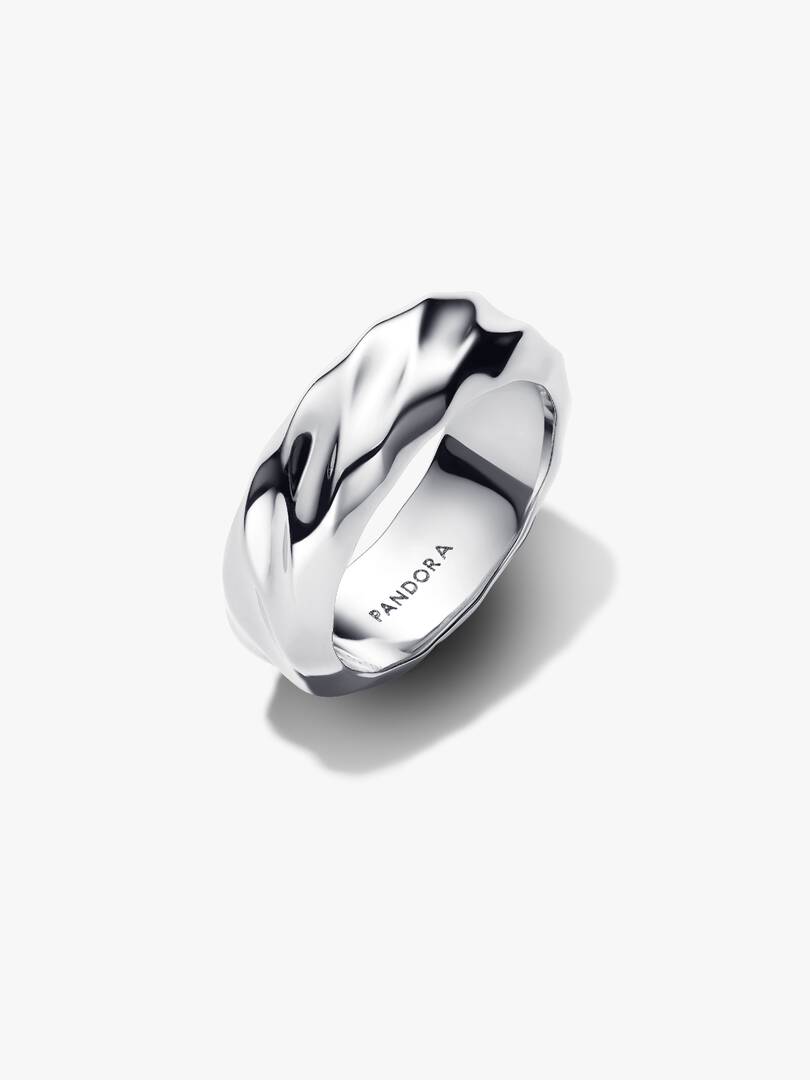 Rippled Wide Band Ring Sterling silver