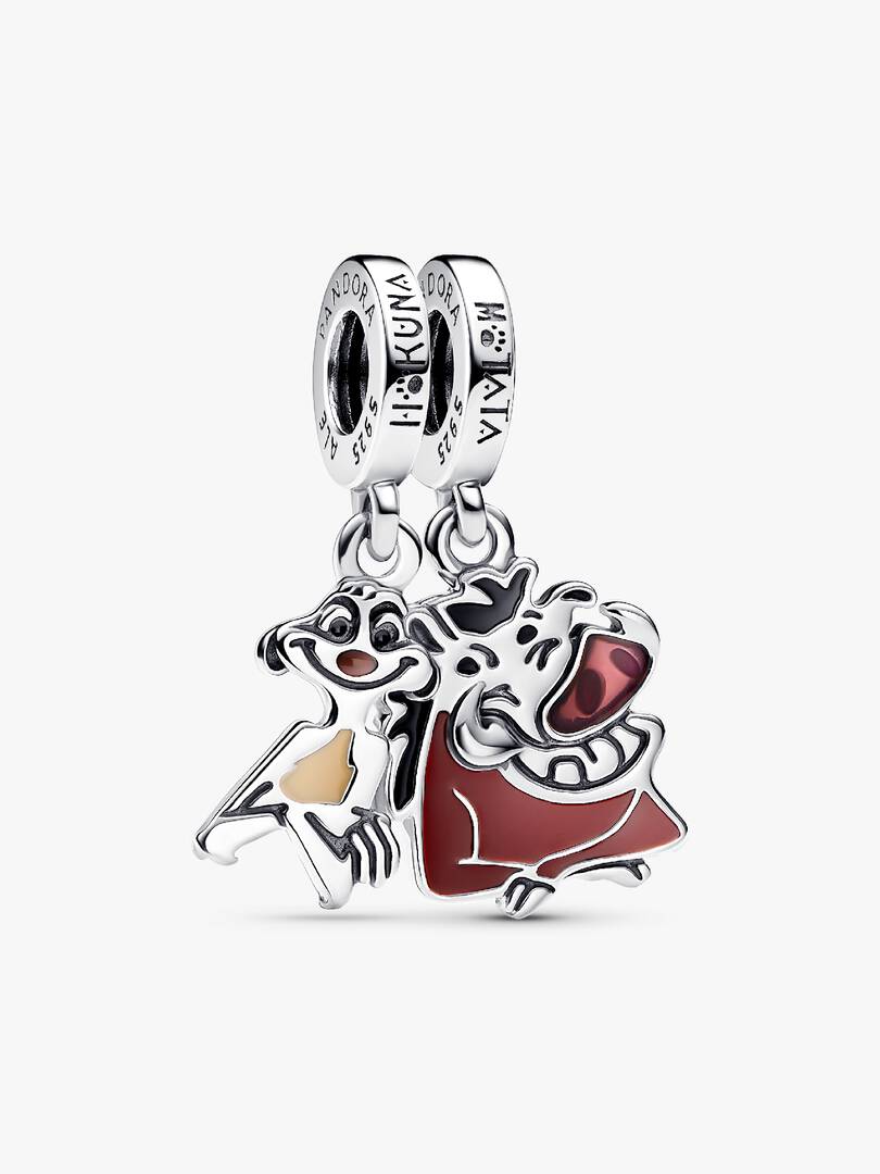 Disney The Lion King Timon & Pumbaa Splittable Dangle Charm Sterling silver