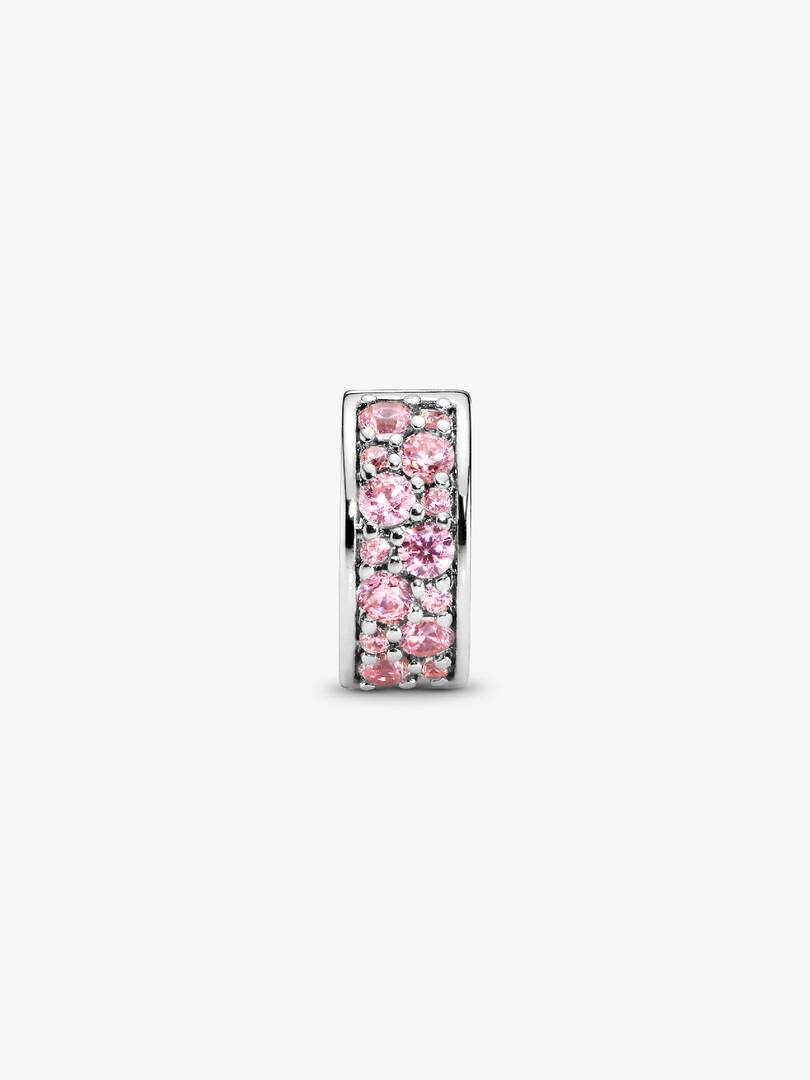 Pink Pavé Clip Charm Sterling silver