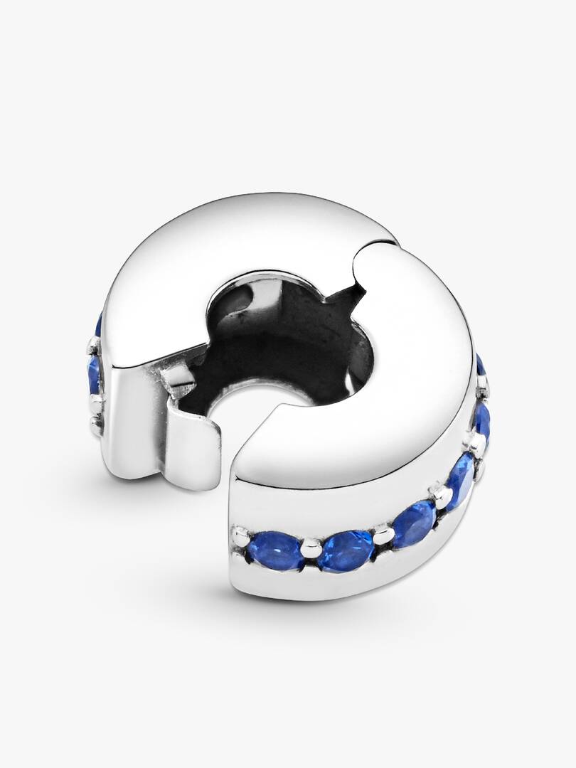 Blue Sparkle Clip Charm Sterling silver