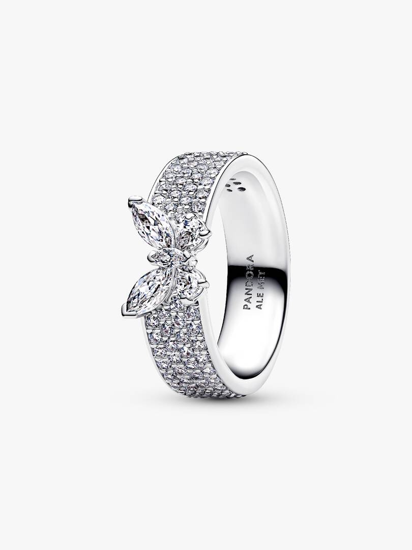 Sparkling Butterfly Bold Ring Sterling silver