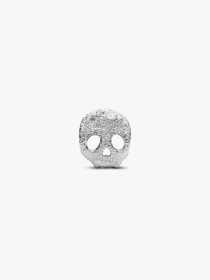 Textured Skull Mini Charm Sterling silver