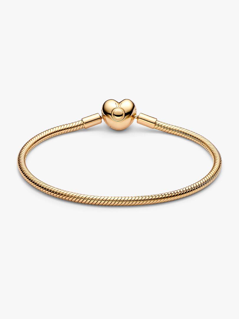 Heart Clasp Snake Chain Bracelet 14k gold plating
