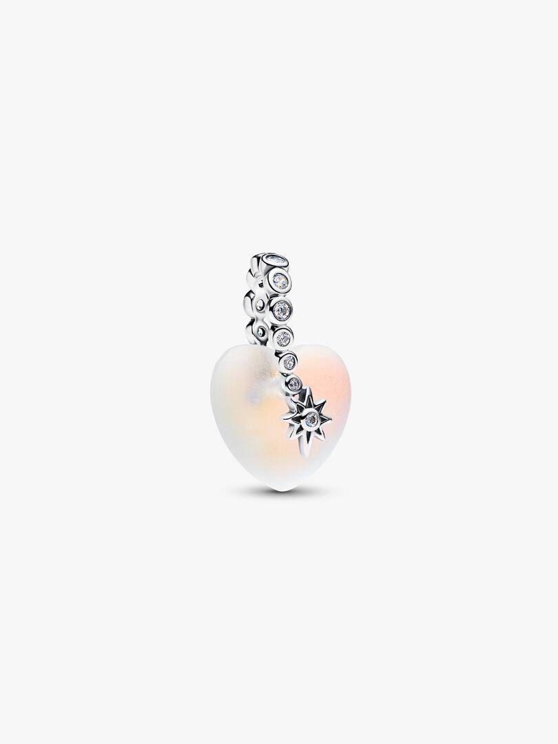 Shooting Star & Heart Dangle Charm Sterling silver