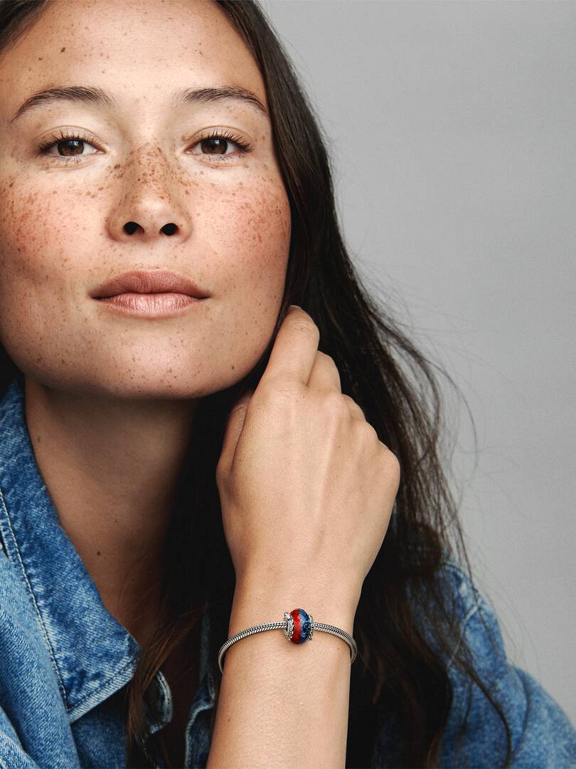 FINAL SALE - Game of Thrones Ice & Fire Dragons Dual Murano Glass Charm Sterling silver