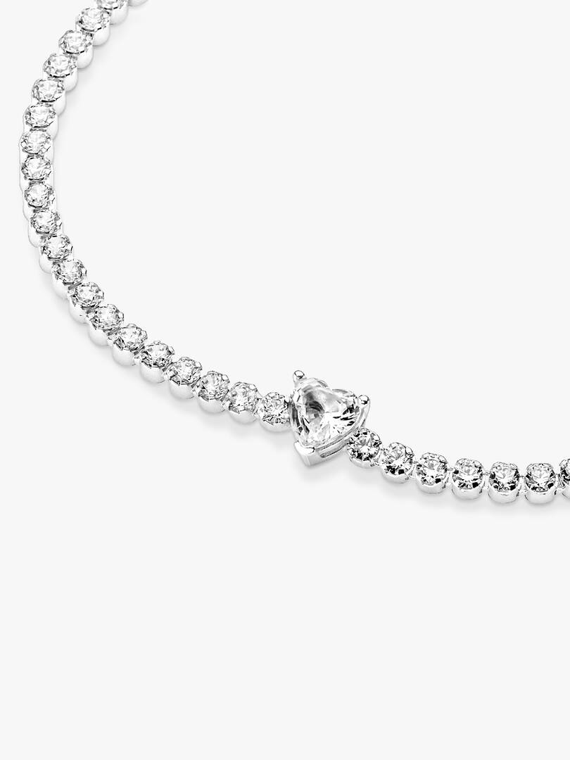 Sparkling Heart Tennis Bracelet Sterling silver