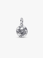 Skull Medallion Charm Sterling silver