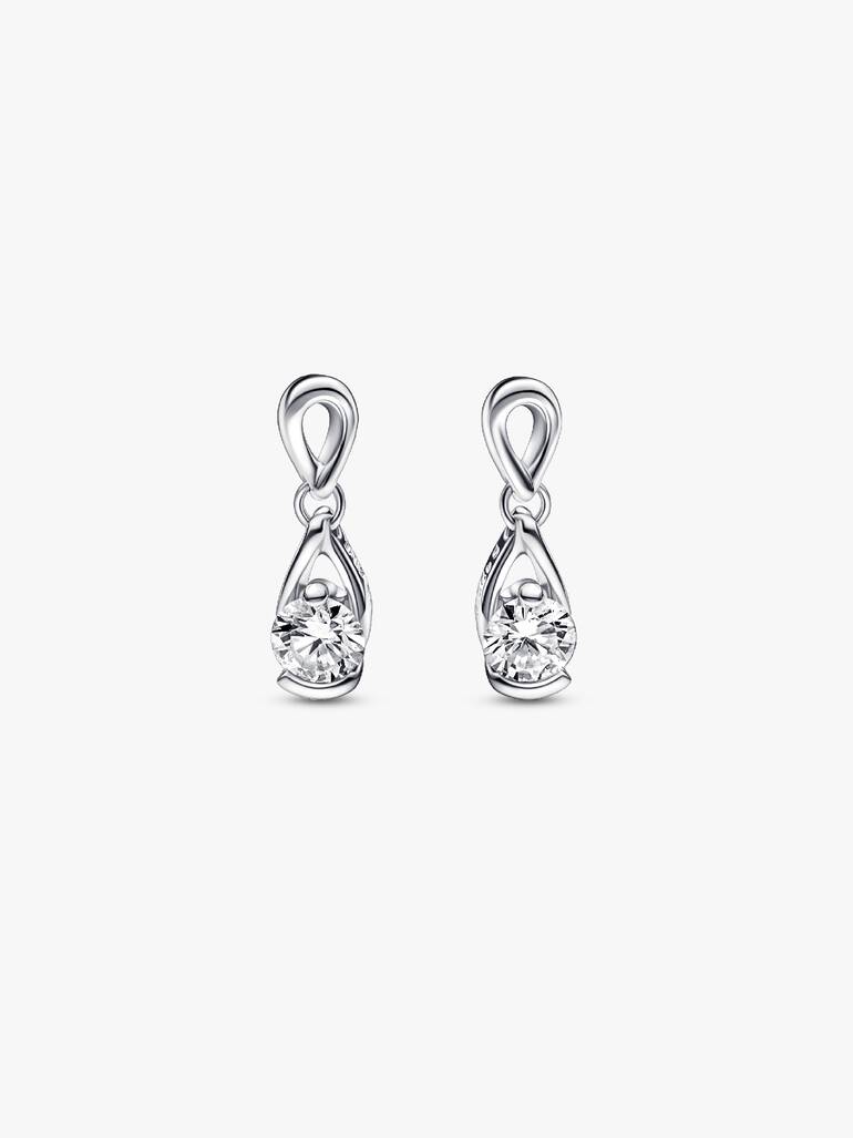 FINAL SALE - Pandora Infinite Sterling Silver Lab-grown Diamond Drop Earrings 0.30 ct TW, Sterling silver