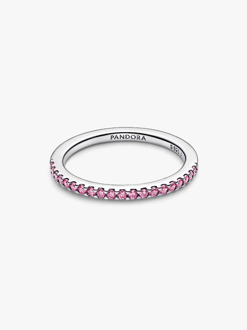 Sparkling Pink Band Ring Sterling silver