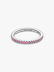 Sparkling Pink Band Ring Sterling silver