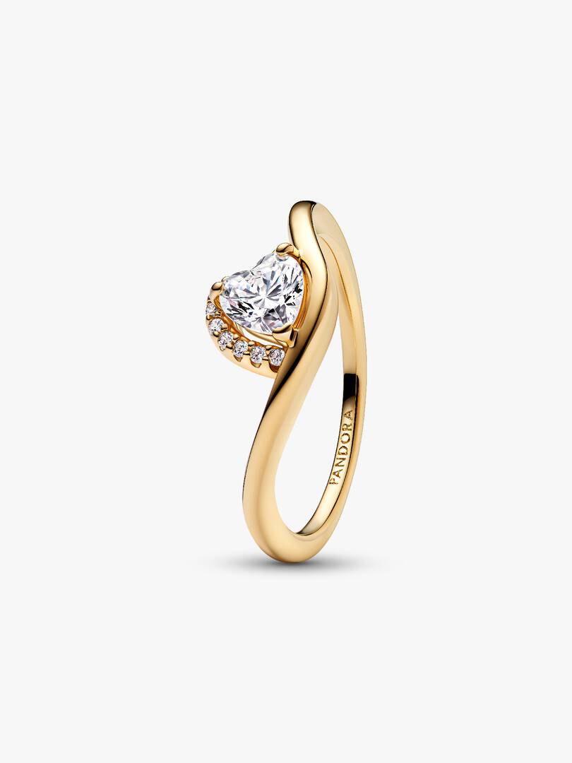 Wavy Heart Ring 14k gold plating