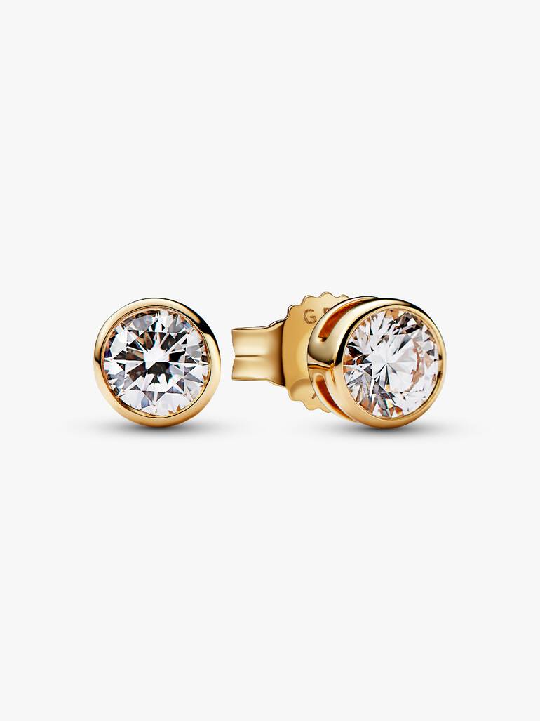 Pandora Era Bezel 14k Gold Lab-grown Diamond Earrings 0.50 ct TW, 14k gold