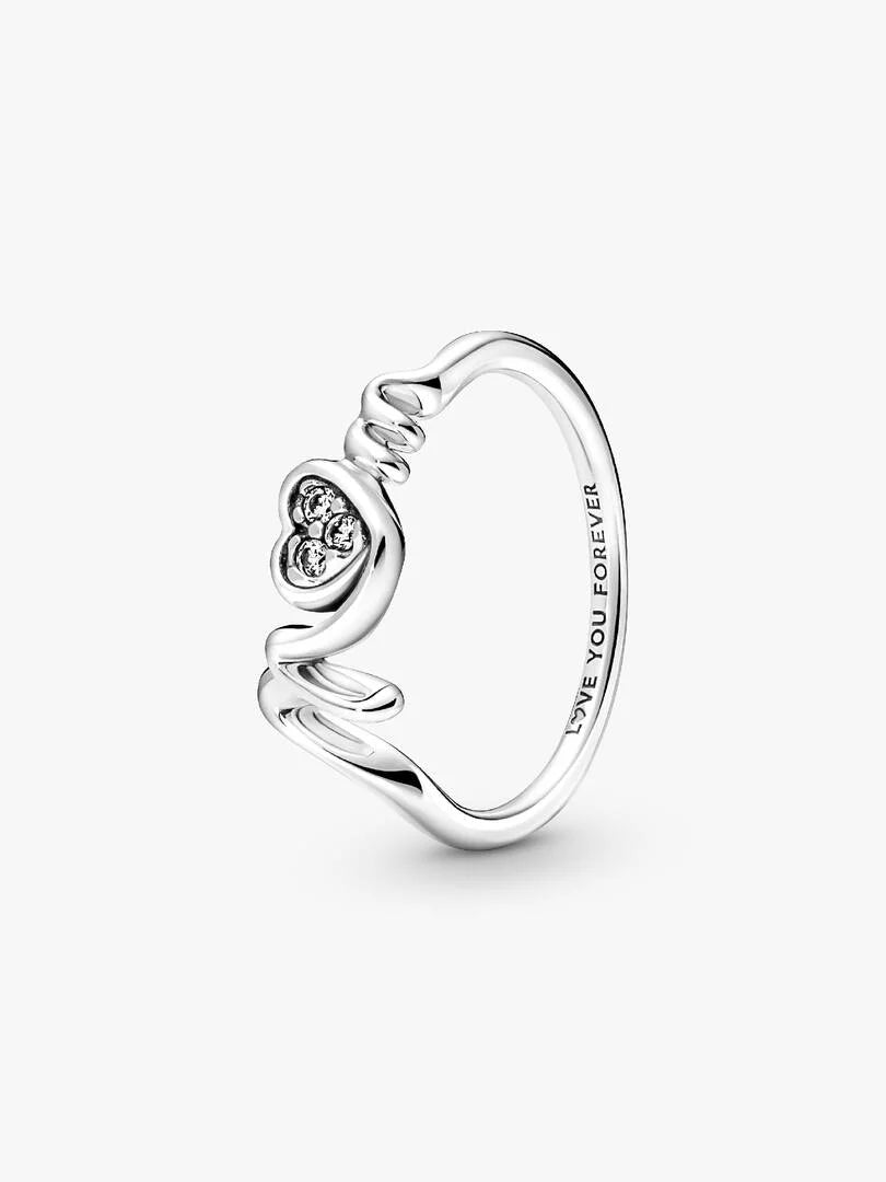 Mom Pavé Heart Ring Sterling silver