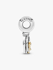 Two-tone Happy Anniversary Dangle Charm 14k gold, Sterling silver