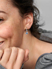 Blue Butterfly Hoop Earrings Sterling silver