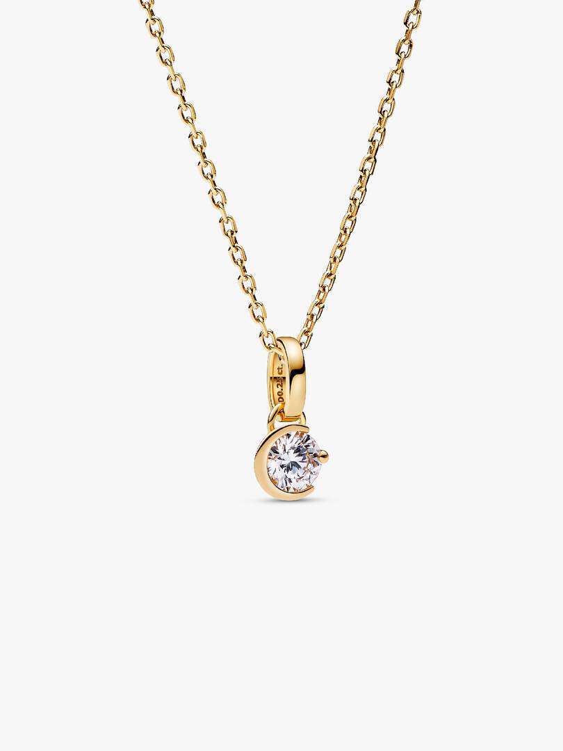 Pandora Talisman 14k Gold Lab-grown Diamond Moon Pendant 0.25 ct TW, 14k gold