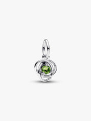 FINAL SALE - Spring Green Eternity Circle Dangle Charm Sterling silver