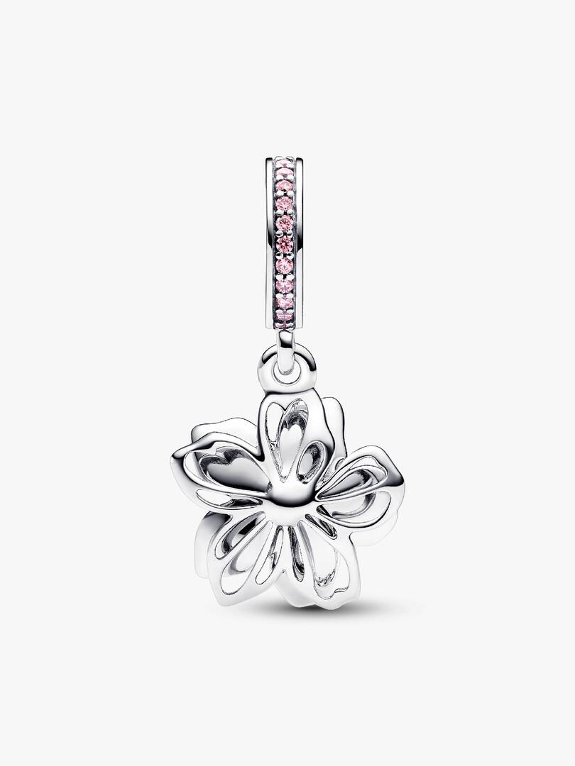 Cherry Blossom Dangle Charm Sterling silver