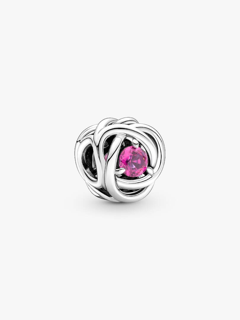 October Pink Eternity Circle Charm Sterling silver