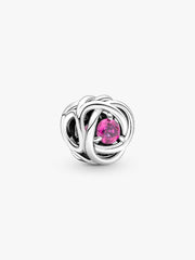 October Pink Eternity Circle Charm Sterling silver