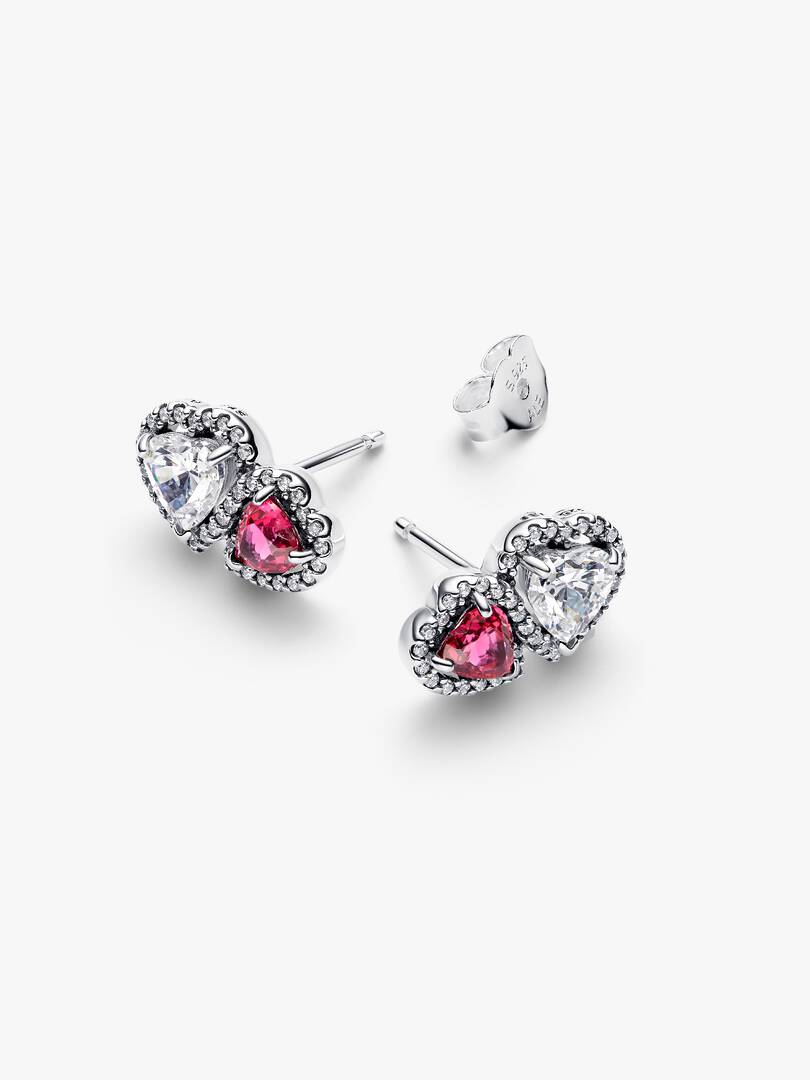 Halo Hearts Stud Earrings Sterling silver