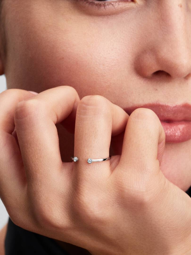 Pandora Era Lab-Grown Diamond Open Ring 0.07 ct TW, 14k white gold