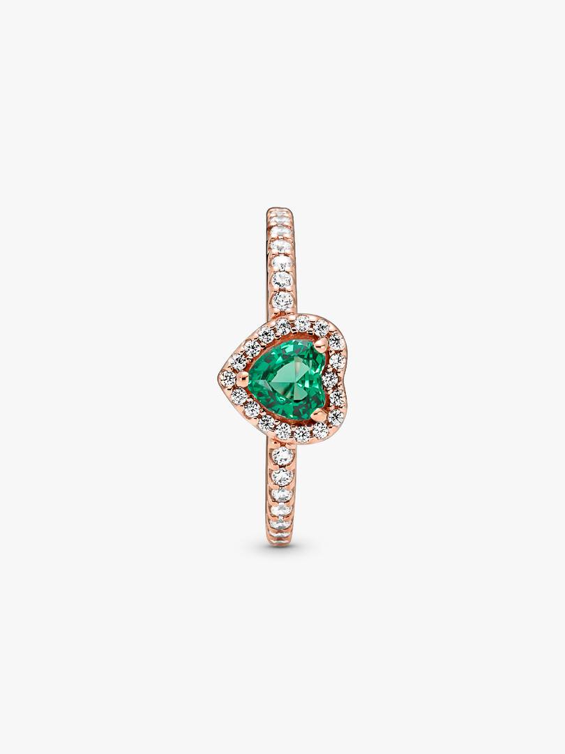 Sparkling Elevated Heart Ring 14k rose gold plating