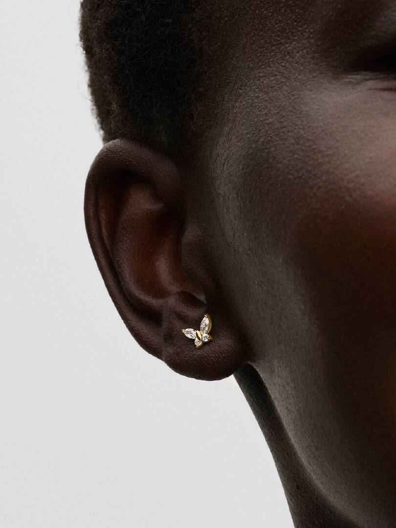 Butterfly Stud Earrings 14k gold plating
